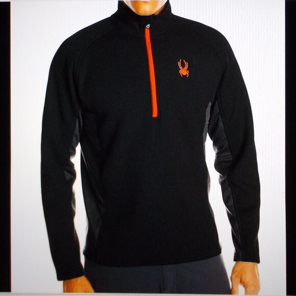Spyder Other - SPYDER Men's Black Fleece lined Pullover Sweater 1/4 zip Size XL